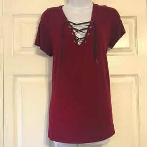 Lulus Enjoy The Ride Lace Up Tee